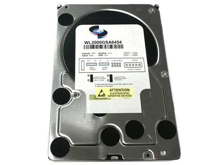 WL 2TB 64MB Cache 5400RPM SATA III (6.0Gb/s) 3.5 Internal Surveillance DVR Hard Drive - w/ 1 Year Warranty