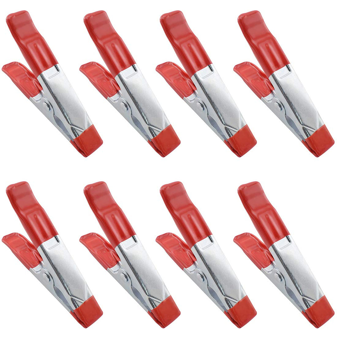 8 PCS 4-Inch Metal Spring Clamps Heavy Duty Tent Clips for Woodworking Camping (,Maximum Opening 3.5CM)