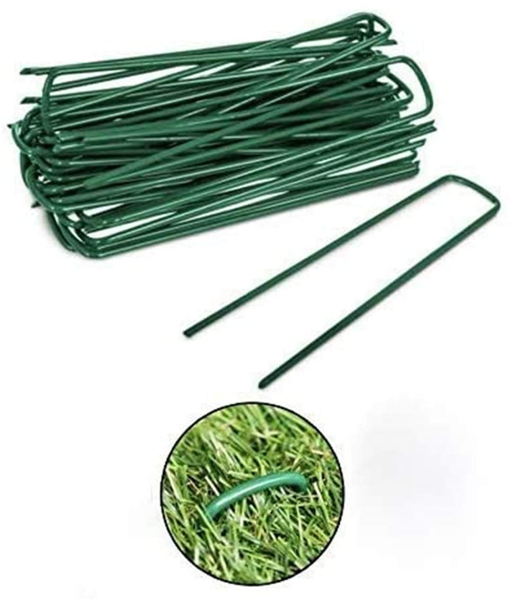 Garden Pegs Pins Ground Stakes Staples Spikes U Shaped Landscape Securing Nail Pin Lawn Fabric Netting Matting 6Inch 20PCS