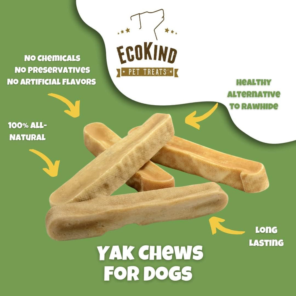 EcoKind Premium Gold Yak Cheese Himalayan Dog Chews, Dog Treats Large Breed, All Natural, High Protein, for Aggressive Chewers, Large - 8+ Chews (2 lb)