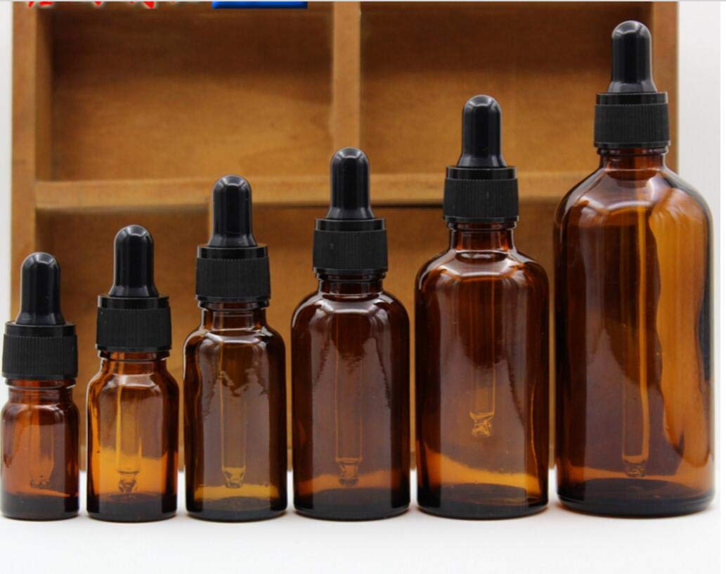 30Ml: 6Pcs Empty Amber Glass Dropping Bottles Vial Containers with Glass Pipette and Grey Dropper Cap for Essential Oil Perfume Makeup Cosmetic Eyes Drops Eyelquid Storage (30Ml)