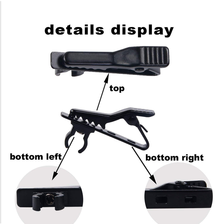 12Pcs Lavalier Microphone Clip Metal Tie Clips with 12Pcs Foam Windscreen Cover, Lapel Microphone Replacement Kit