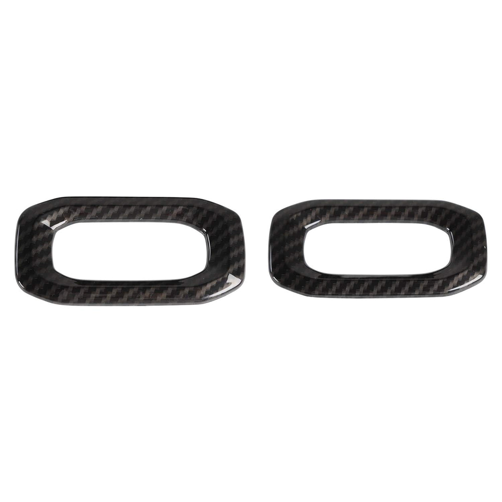 Door Lock Switch Trim Cover Interior Accessories Compatible with Jeep Wrangler 2018-2023 JL JLU Sport Sahara Rubicon & 2020-2023 Gladiator JT, Carbon Fiber Texture Black