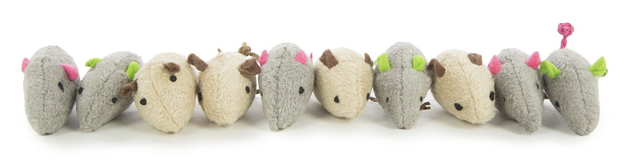 Skitter Critters Value Pack Catnip Cat Toys - Gray/Cream, Set of 10