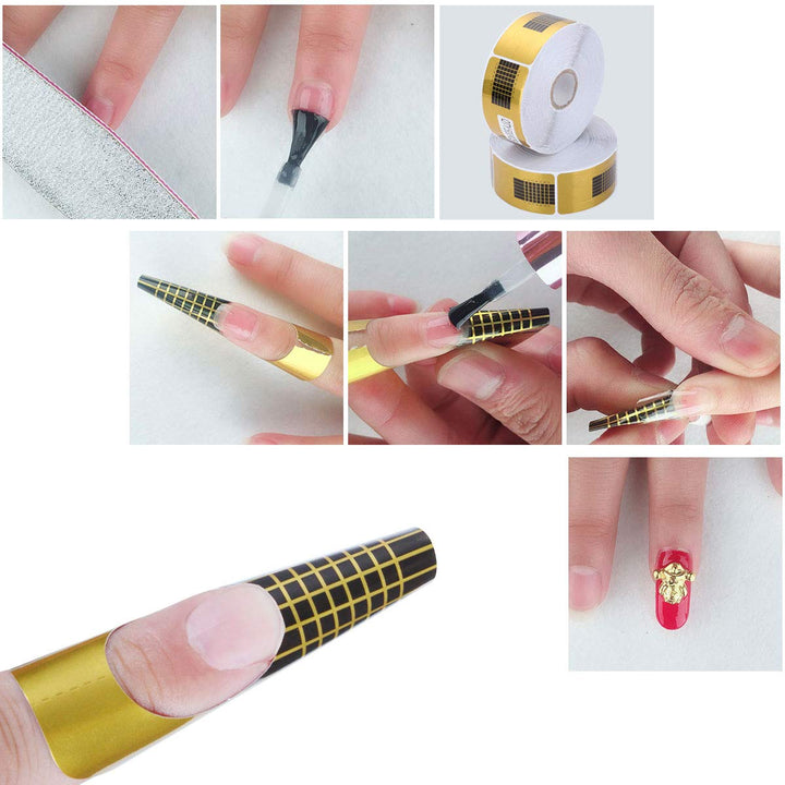 500 Pcs Nail Art Acrylic Nail/UV GEL Nail Extension Tips Form Guide Sticker