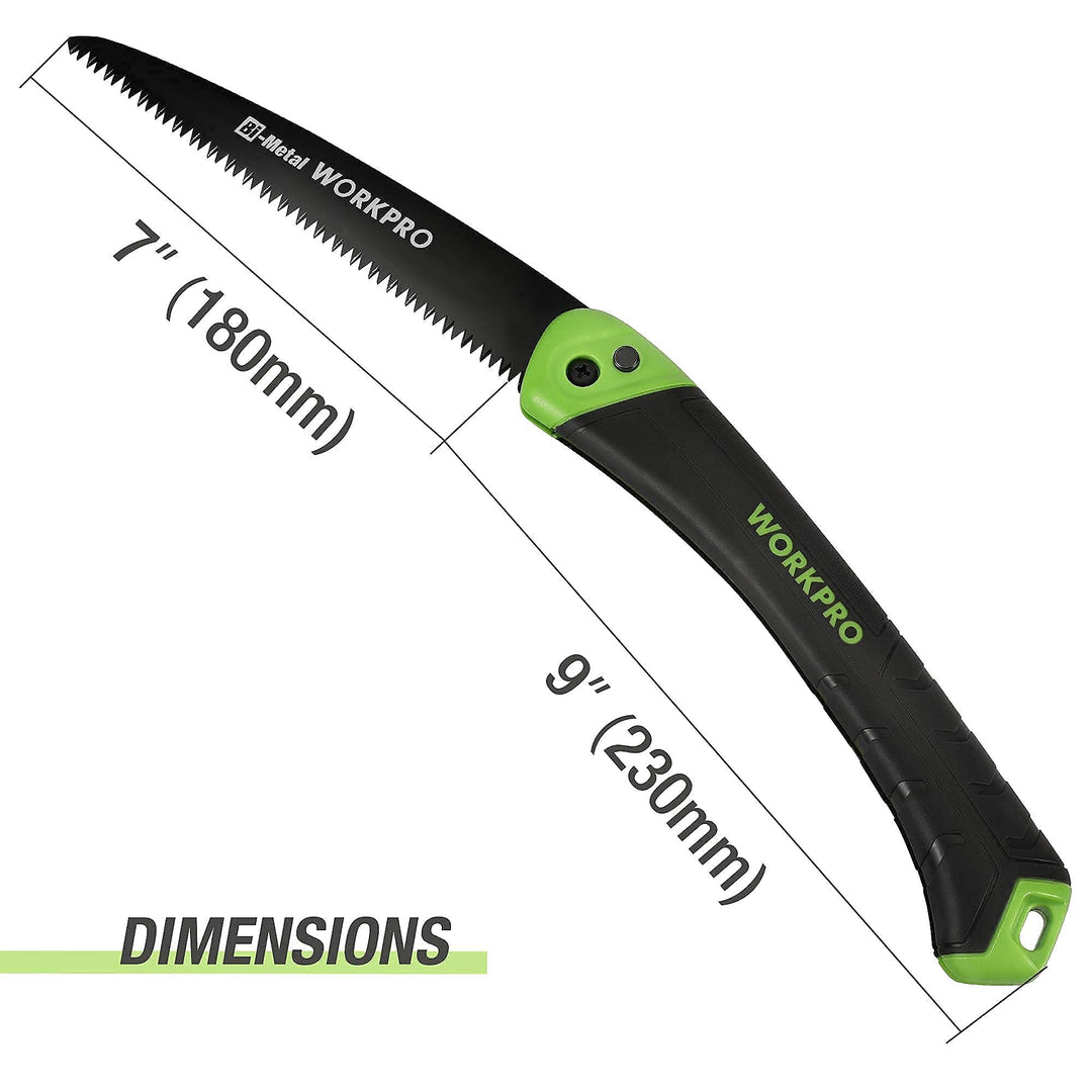7”Folding Pruning Saw with Non-slip Handle and Safety Lock, Tripple Cut Teeth, Durable Bi-metal Saw Blades for Tree Trimming, Camping, Woodworking