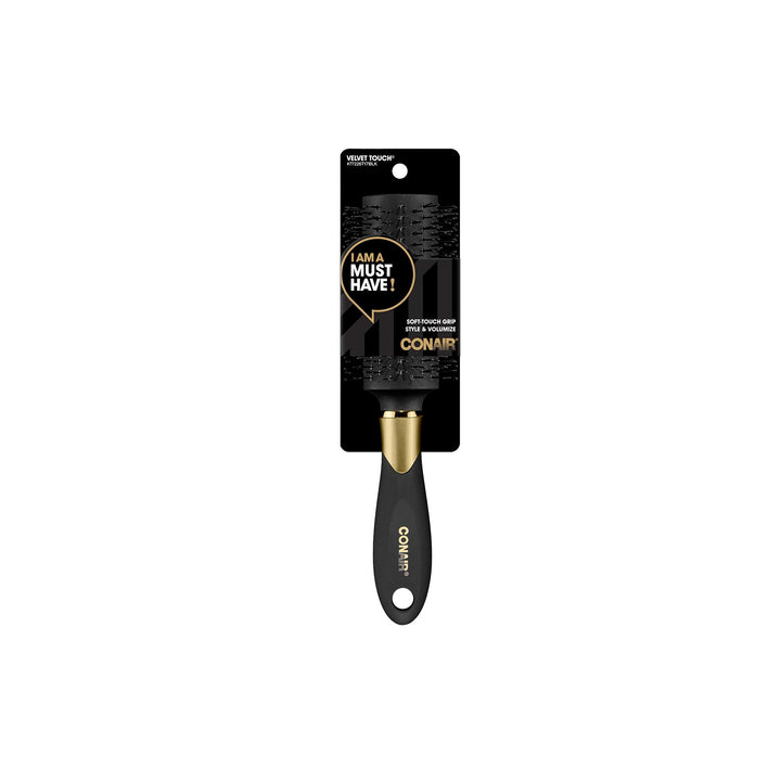 Velvet Touch Large V Bristle Nylon Round Brush-Black Black