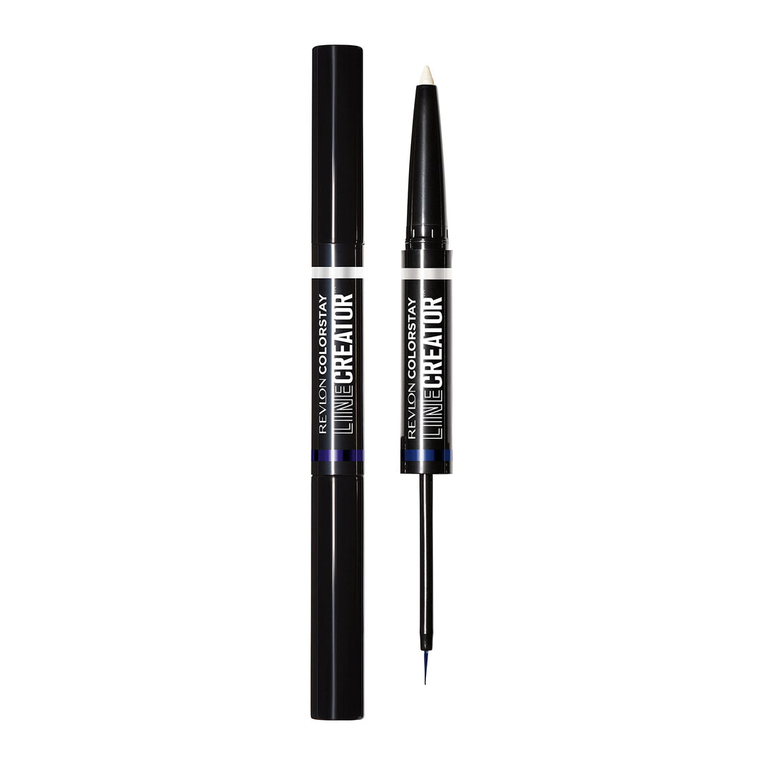 Revlon ColorStay Line Creator, Double Ended Liquid Eyeliner & Smoky Kohl Pencil, Waterproof & Transferproof Eye Makeup, 154 Cool as Ice, 0.004 oz