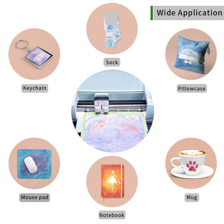 Transfer Sheets-Watercolor Sublimation Paper, Transfer Paper for Blank T-Shirts Cup Coasters Mug,8pcs/Set, 12x12