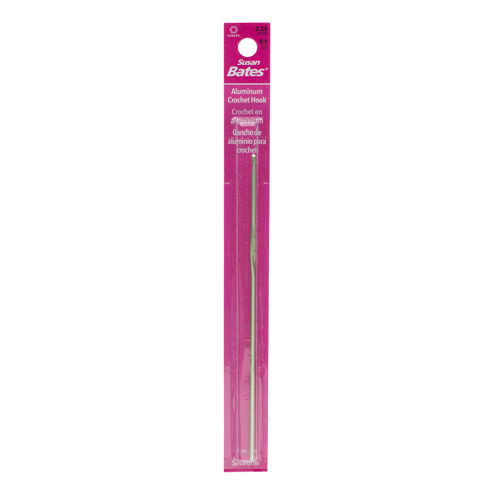 12106-B 1 5-1/2-Inch Silvalume Aluminum Crochet Hook, 2.25mm, Silver Green