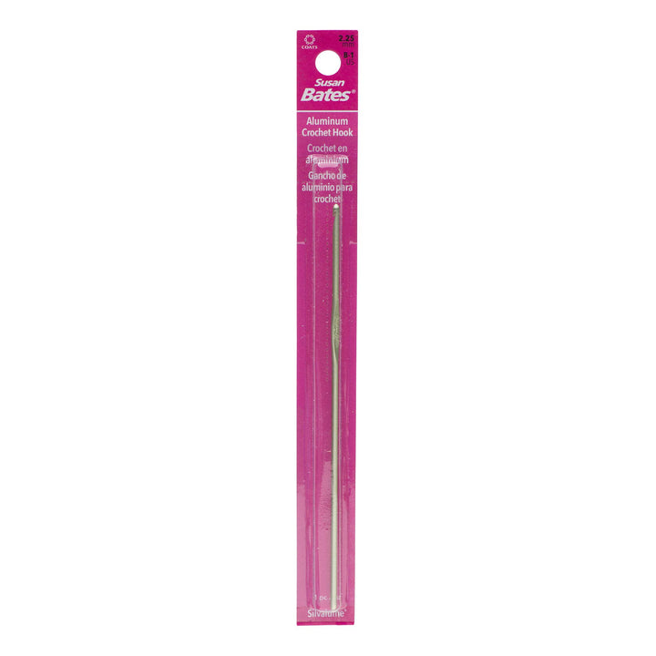 12106-B 1 5-1/2-Inch Silvalume Aluminum Crochet Hook, 2.25mm, Silver Green