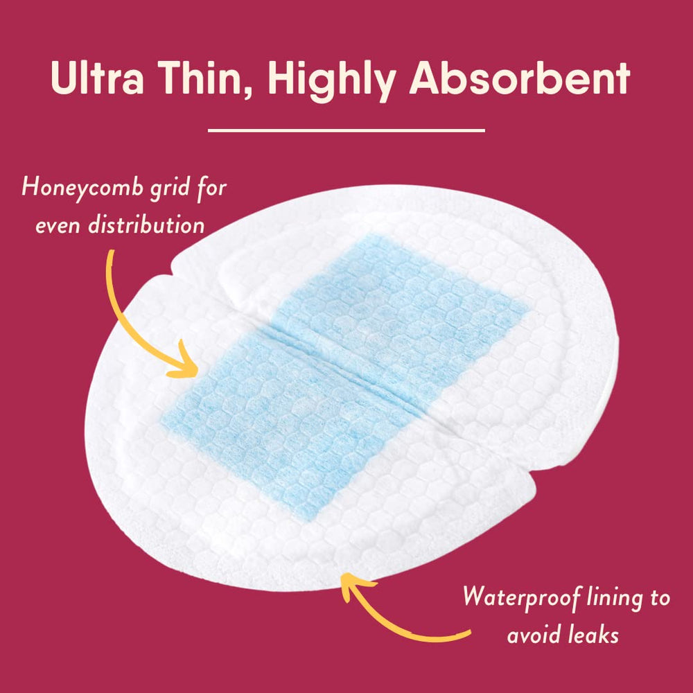 Disposable Nursing Pads Ultra Thin Breastfeeding Breast Pads, Light, Contoured and Highly Absorbent. Highest Absorbency/Thinness Ratio 1mm (120 Pads)