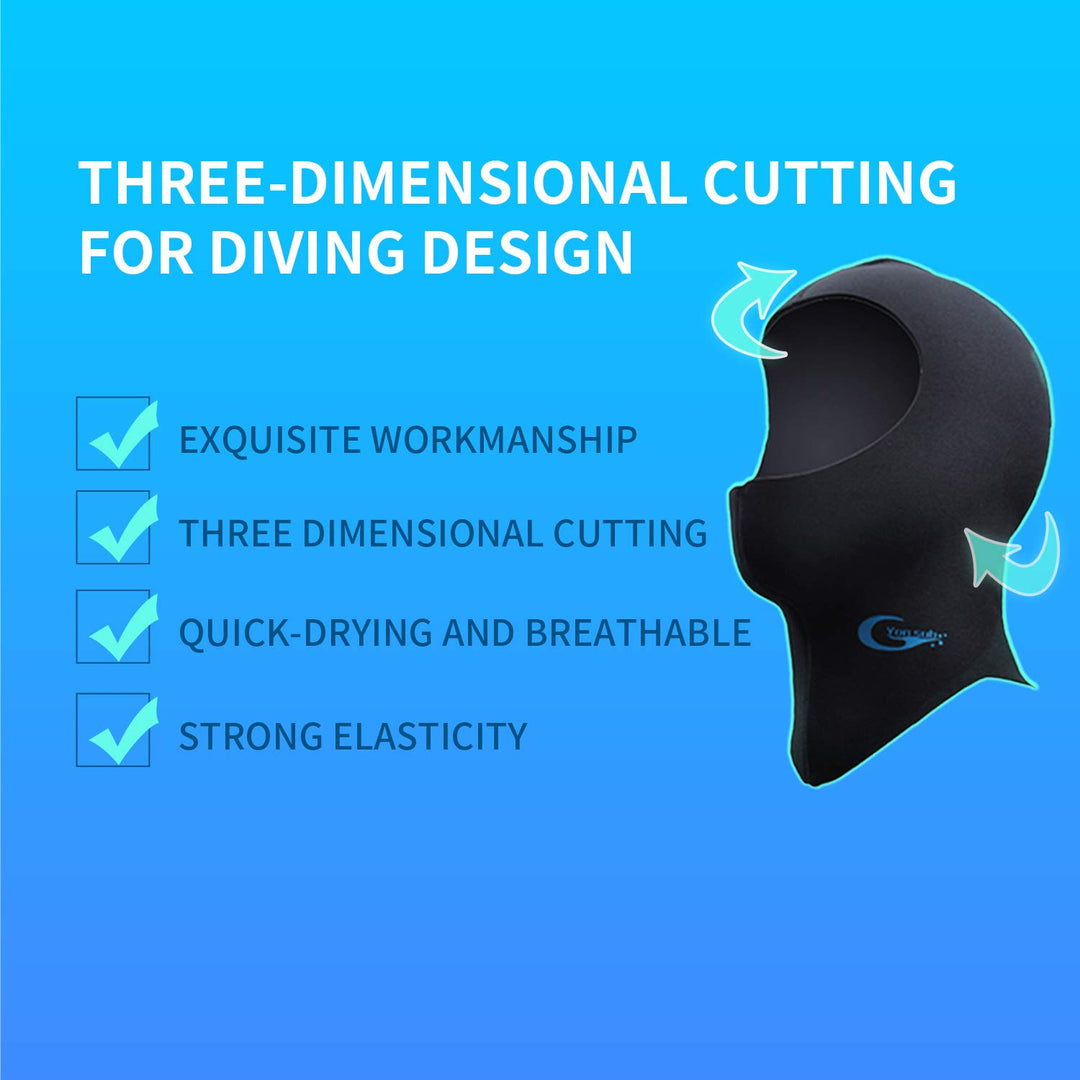 Diving Hood - Neoprene Wetsuit Dive Hood 3MM 5MM for Men Women Dive Cap Surfing Thermal Hood for Water Sports