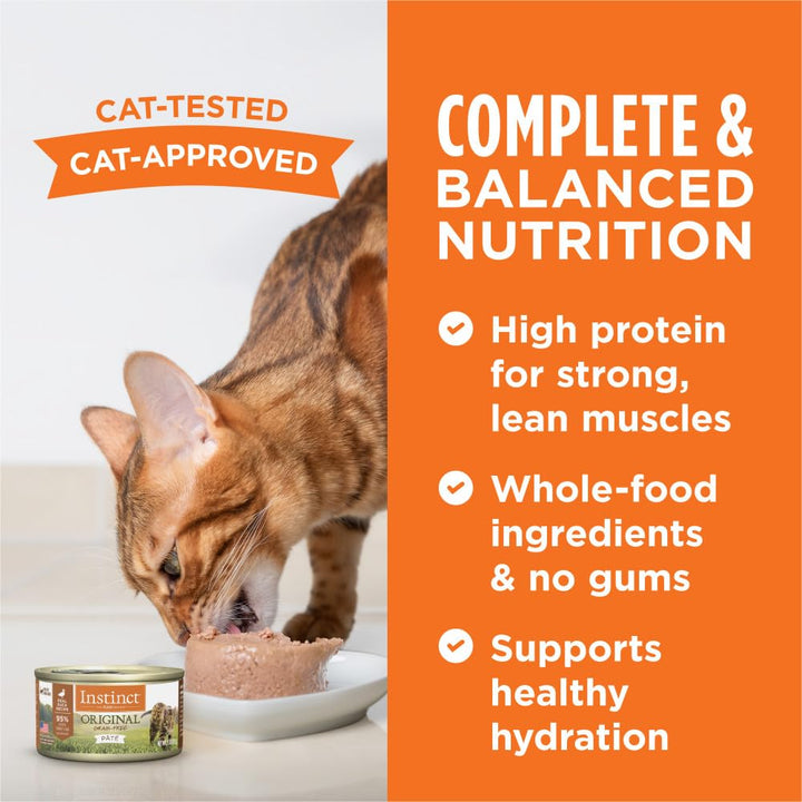 Original Pate Wet Cat Food, Grain Free Recipe - Real Duck, 3 oz. Cans (Pack of 24)