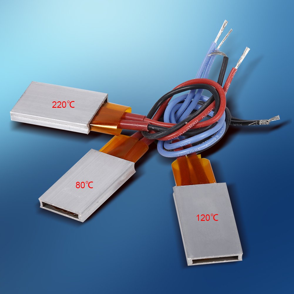 PTC Heating Plate, AC/DC 12V PTC Heating Constant Temperature Thermostat Heater Plate Aluminum Shell Ceramic Heating Plate Sheet(80 2—5W)