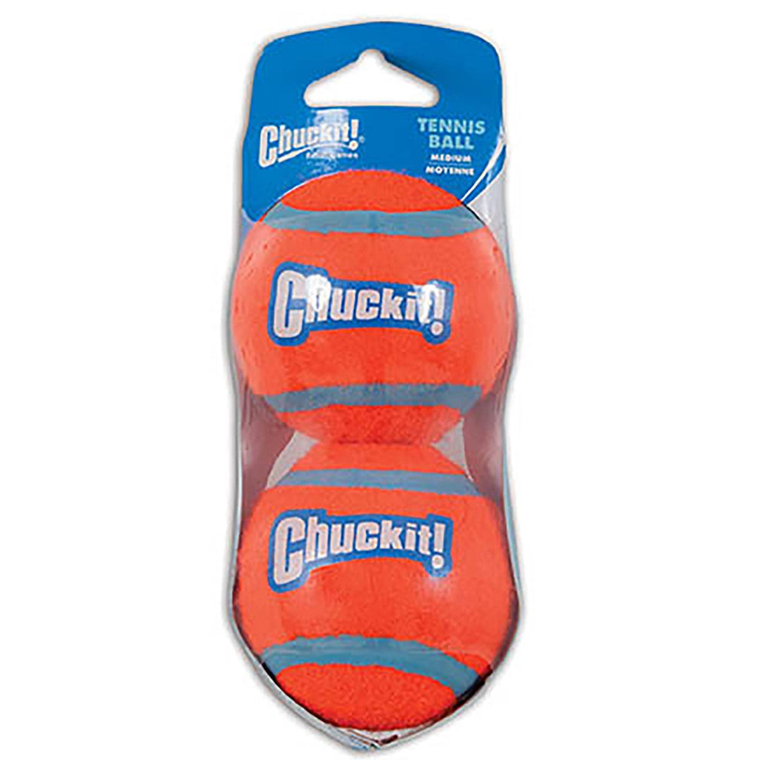Dog Tennis Ball Dog Toy, Medium (2.5 Inch Diameter) for dogs 20-60 lbs, Shrink Wrap Pack of 2