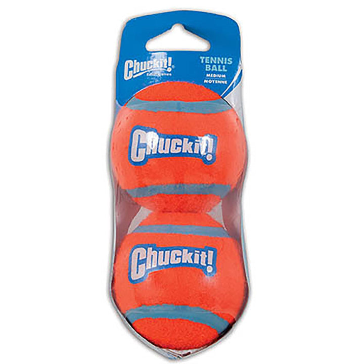 Dog Tennis Ball Dog Toy, Medium (2.5 Inch Diameter) for dogs 20-60 lbs, Shrink Wrap Pack of 2