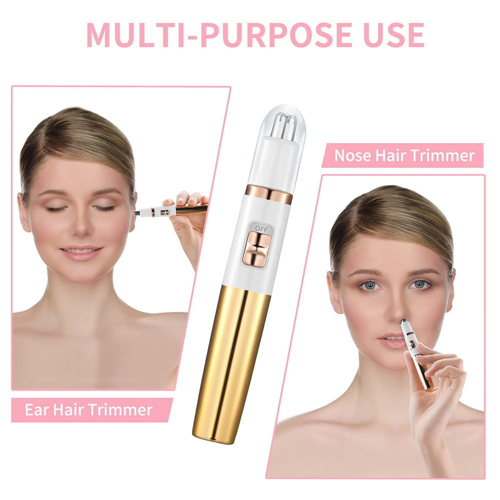 Nose Trimmer for Women Ladies Painless Ear and Nose Hair Trimmer for Men Eyebrow Facial Ear Hair Trimmer Nose Hair Clipper Professional, Waterproof, Gold