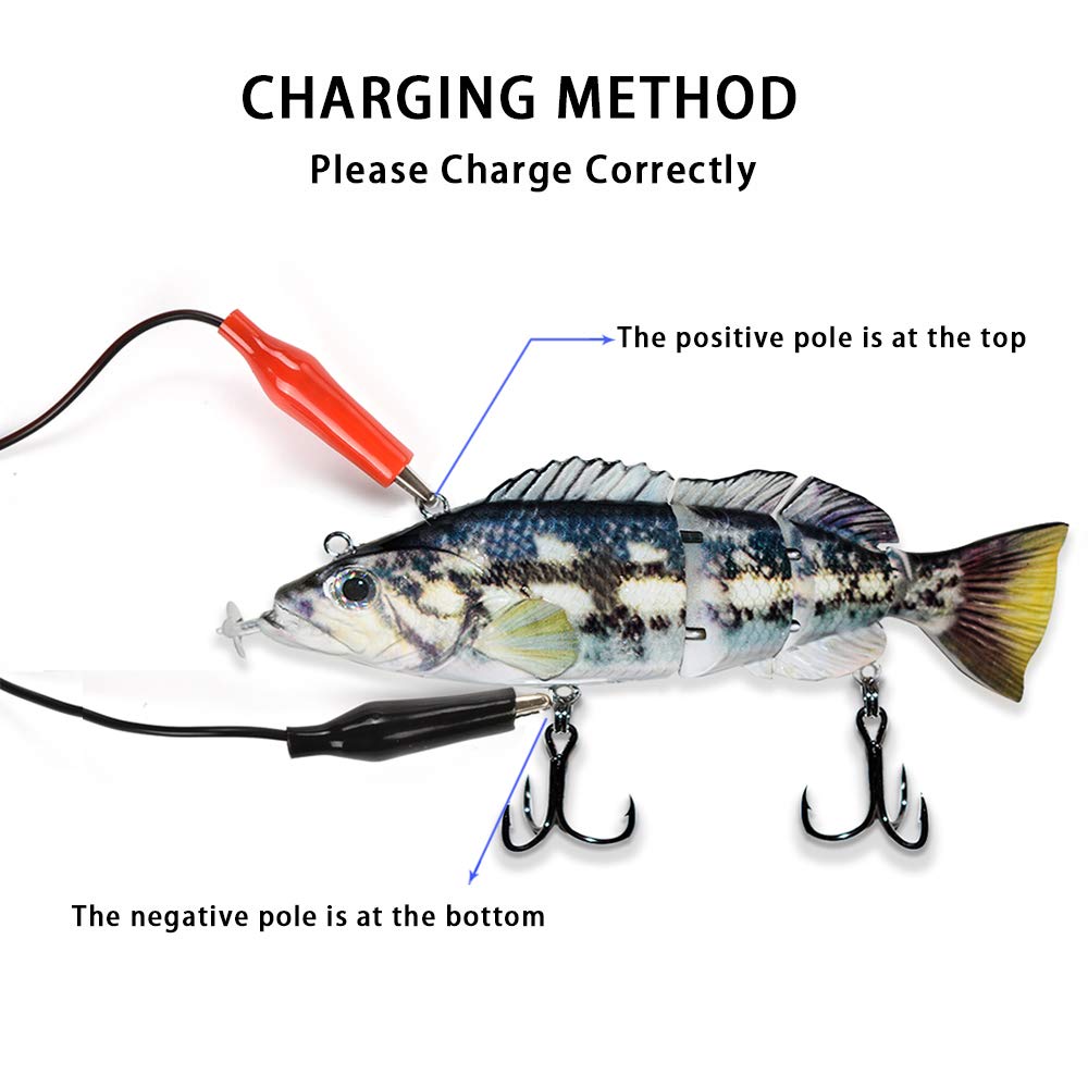Robotic Electric Fishing Lure Rechargeable 5.1 Auto-Swimming Multi Segment Swim Bait Vibration LED Light Fishing Bait