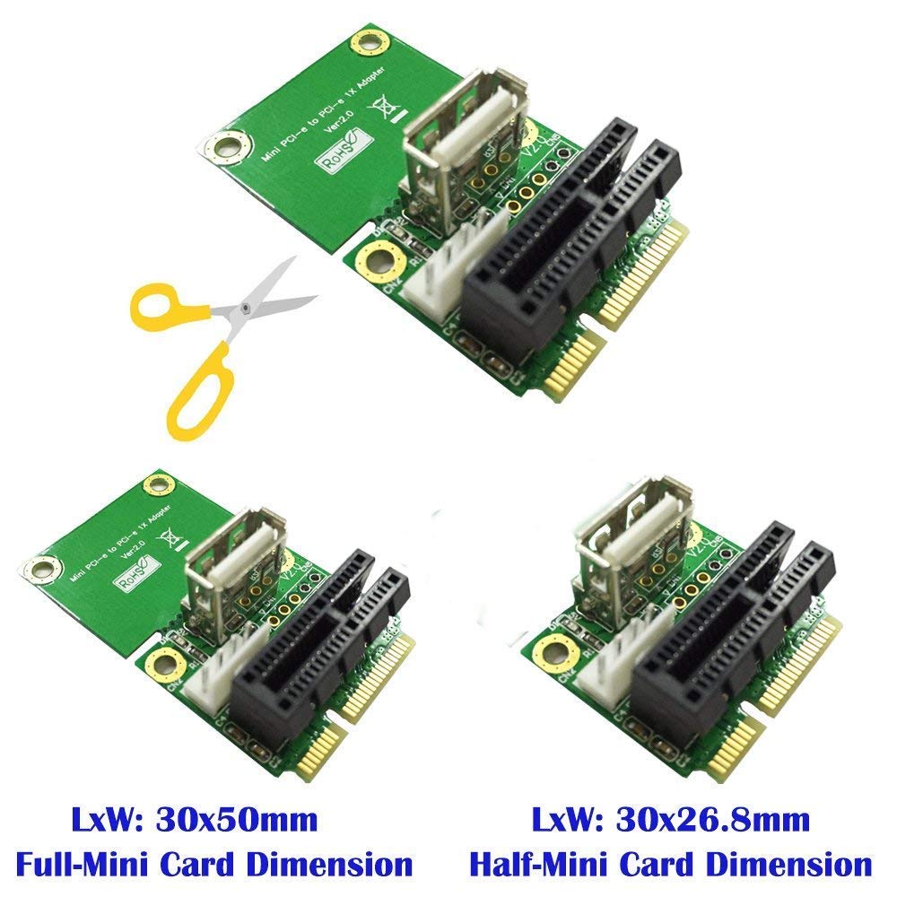 PCI-E 1X to Half/Full Mini PCI-E Adapter Pcie Connector