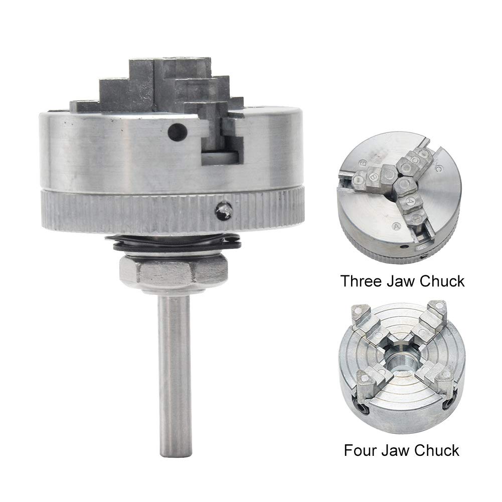 Z011Jaw Lathe Chuck with Connecting Rod, Extension For Mini Lathe Three Four Jaw Chuck Connecting Rod Electric Drill(size:#2)