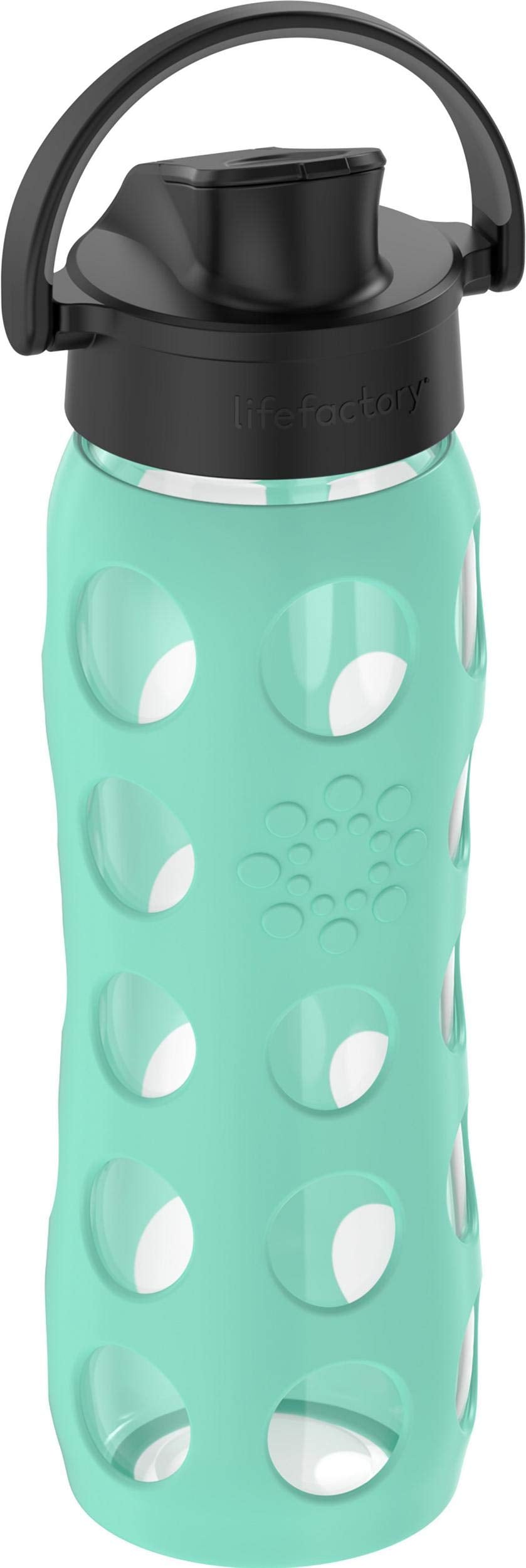 22-Ounce Glass Water Bottle with Active Flip Cap and Protective Silicone Sleeve, Sea Green