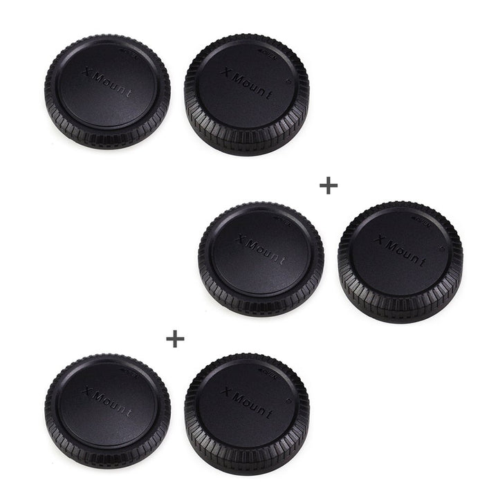 Camera Rear Lens Cap & Body Cap Cover for Fuji Fujifilm X Mount Camera X-M5 X-T50 X-T30 II X-T5 X-T4 X-T3 X-PRO3 X-PRO2 X-H2 X-H2S X-S20 X-S10 X-E4 X-E3 X-A5 X-A10 X-T200 X-T100-3 Packs