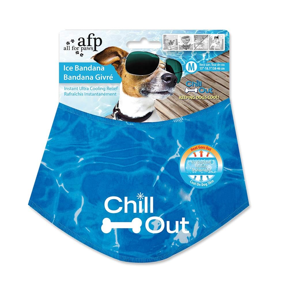 Chill Out Dog Ice Bandana, Instant Cooling Pet Bandana, Breathable Scarf Dog Cat Ice Collar for Summer Medium