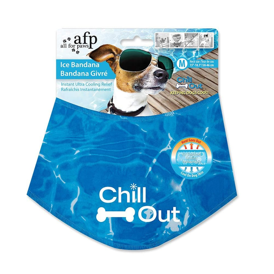 Chill Out Dog Ice Bandana, Instant Cooling Pet Bandana, Breathable Scarf Dog Cat Ice Collar for Summer Medium