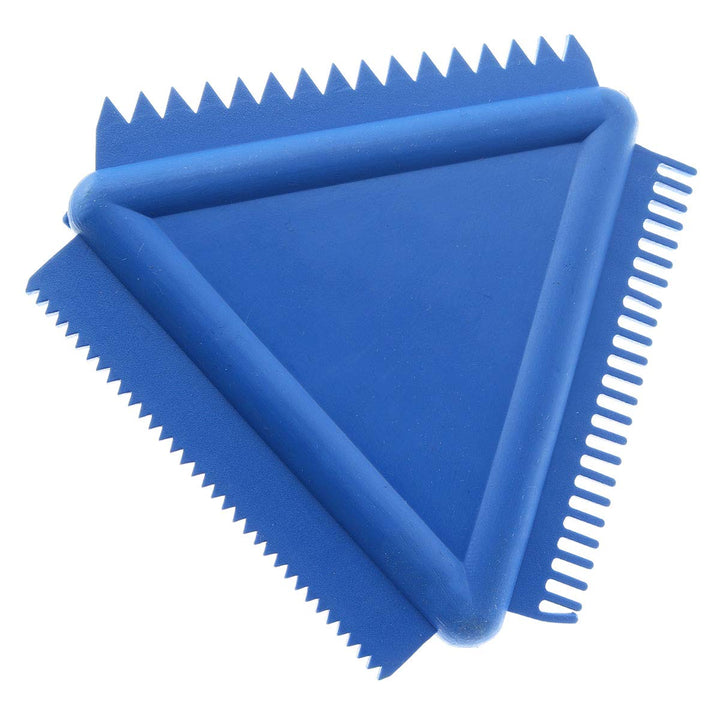 ZRM&E Triangular Comb MS14 Wall Art Rubber Wood Graining Tool 8.5 x 8.5 cm Blue Triangular Scraper