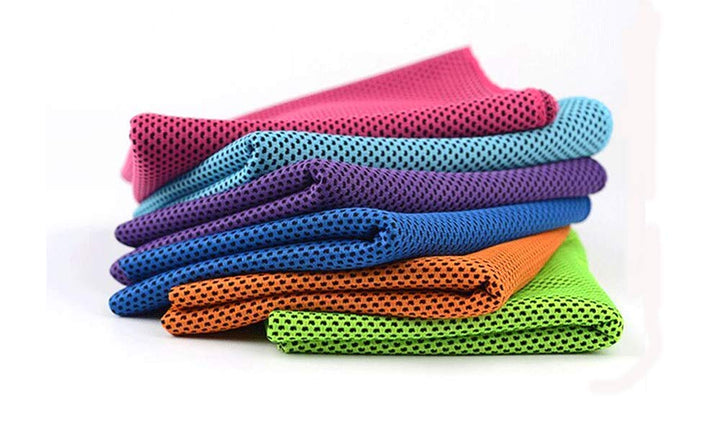 Microfiber Quick Cooling Towel ,Yoga Sport Running Gym Camping Fitness with Handle Bottle, 2019, Gray