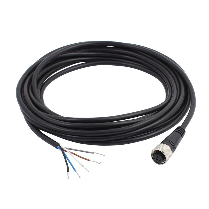 A16110400ux0295 M12 Female Straight 5 Pins Connector Aviation Socket Electrical Cable 5M Black