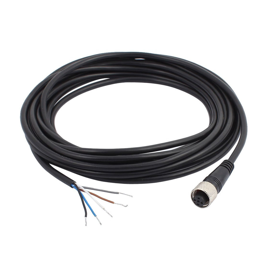 A16110400ux0295 M12 Female Straight 5 Pins Connector Aviation Socket Electrical Cable 5M Black