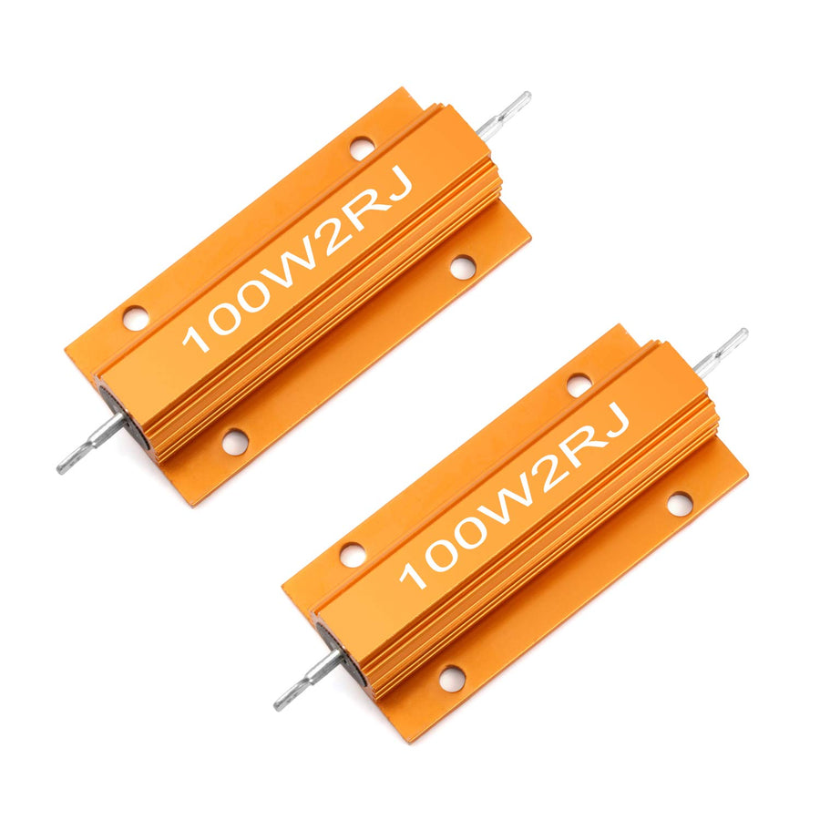 Chanzon 2pcs Wirewound Aluminum Shell Resistor 2 O ohm 100W ±5% Tolerance 2R Rohs Certified