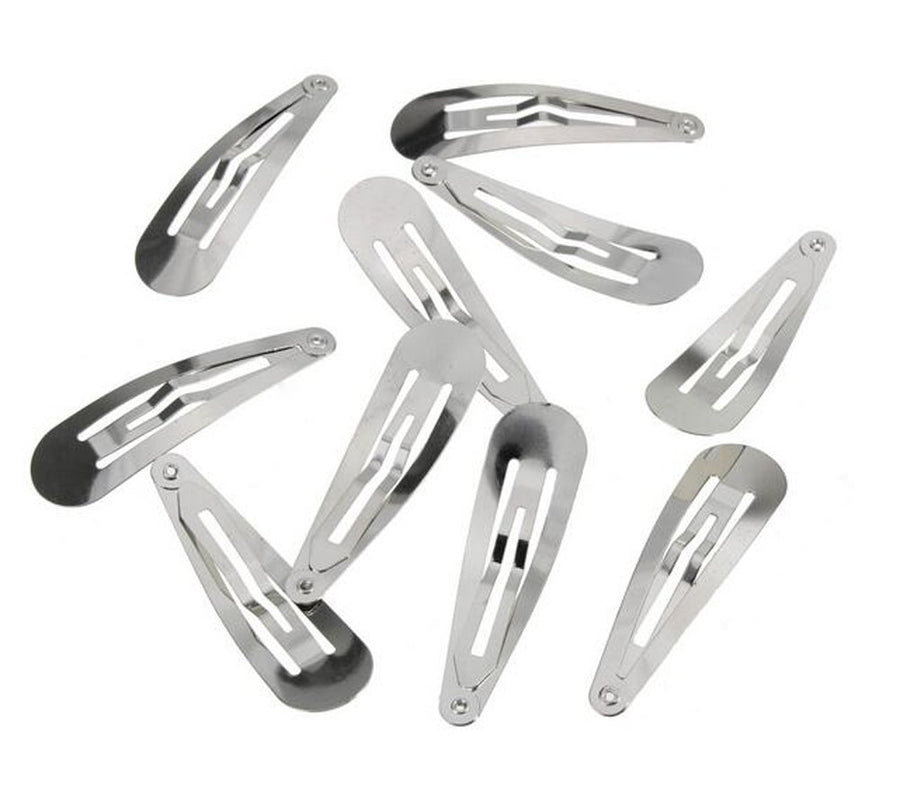 Metal Silver 50 Pcs Mini Small 30Mm Snap Hair Clips Hair Pins Hair Barrettes Hair Accessories