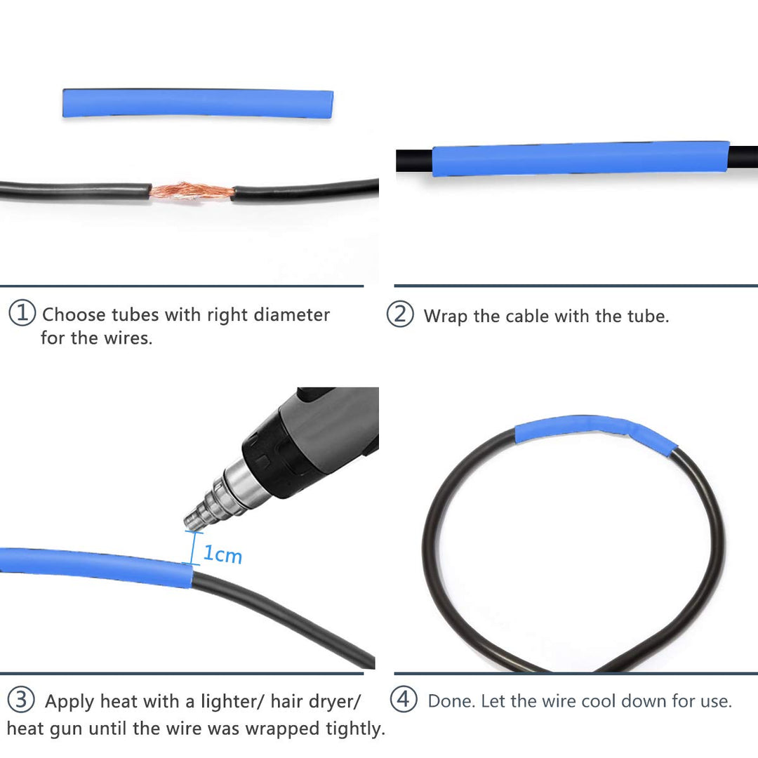 800PCS Solder Seal Wire Connectors & Heat Shrink Tubings - Insulated Waterproof Electrical Butt Terminals & Shrink Wrap Tubes with Case