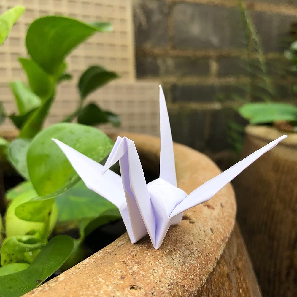 100PCS 3.94 Premade White Origami Cranes For Wedding Party Favor Table Centerpieces Decorations DIY Crane Bird Garlands Birthday Baby Shower Party Supplies
