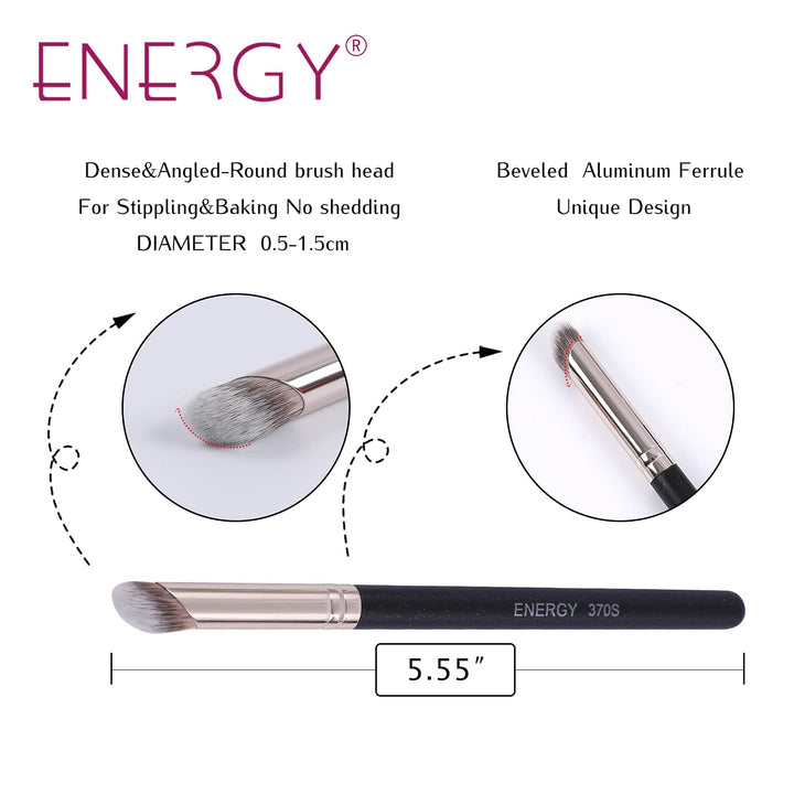 Concealer Brush Set Professional Angle Under Eye Concealer Brushes Flat Top Perfect For Eye Concealer Foundation Blending Liquid Cream or Flawless Powder Cosmetics Buffing Stippling