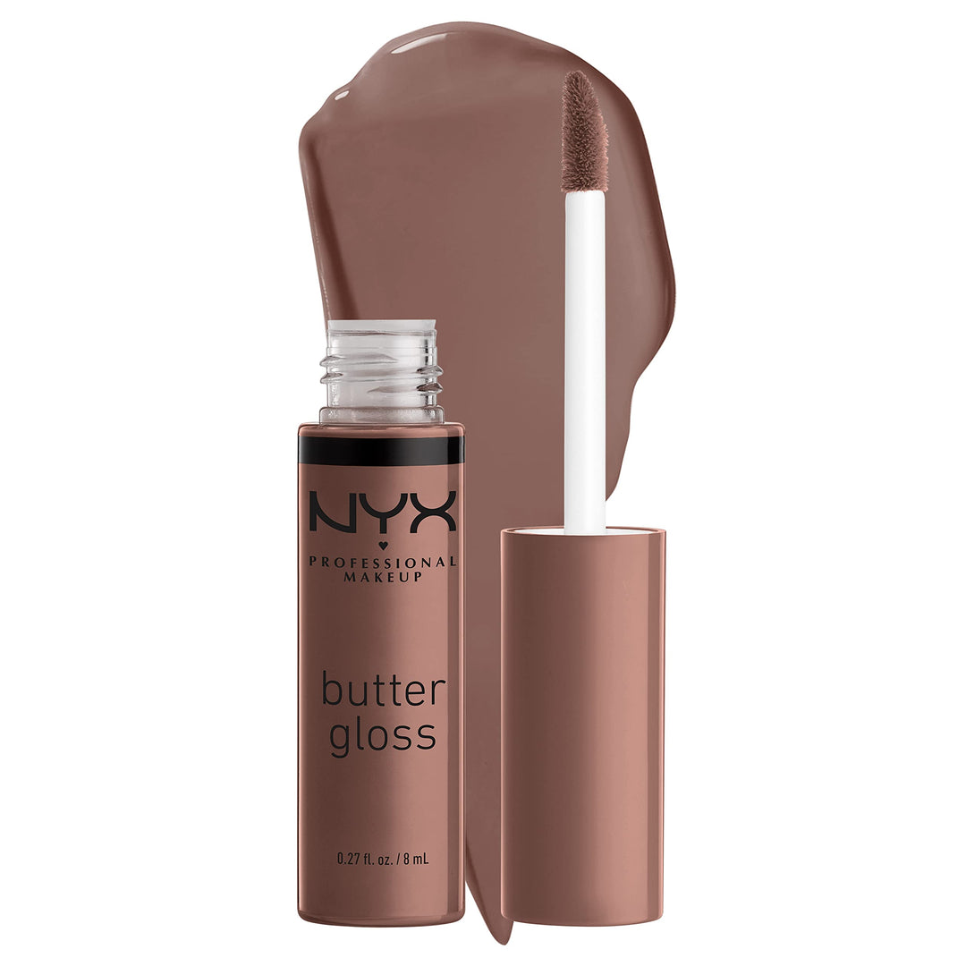 Butter Gloss Brown Sugar, Non-Sticky Lip Gloss - Cinnamon Roll (Grey Brown)
