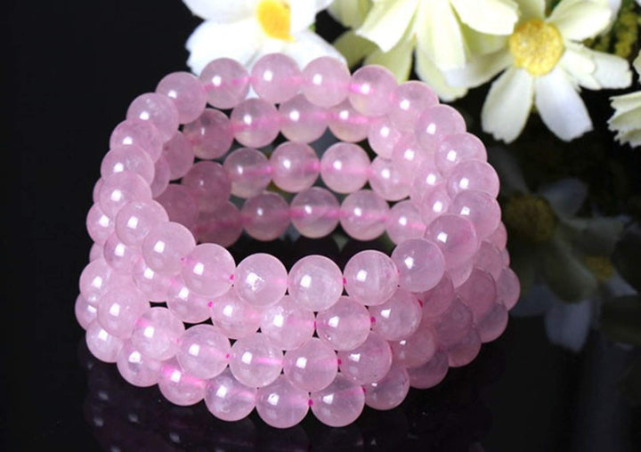 Natural Stone Beads 100pcs 8mm Rose Quartz Round Genuine Real Stone Beading Loose Gemstone Hole Size 1mm DIY Charm Smooth Beads for Bracelet Necklace Earrings Jewelry Making (Pink Rose Quartz, 8mm)