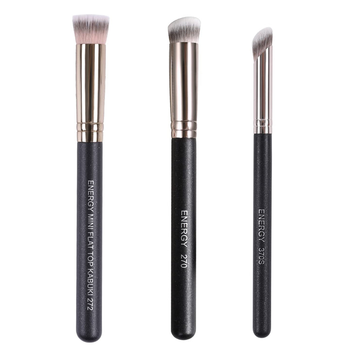 Concealer Brush Set Professional Angle Under Eye Concealer Brushes Flat Top Perfect For Eye Concealer Foundation Blending Liquid Cream or Flawless Powder Cosmetics Buffing Stippling