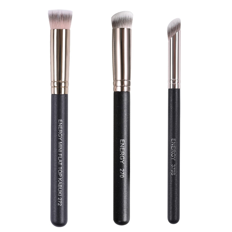 Concealer Brush Set Professional Angle Under Eye Concealer Brushes Flat Top Perfect For Eye Concealer Foundation Blending Liquid Cream or Flawless Powder Cosmetics Buffing Stippling