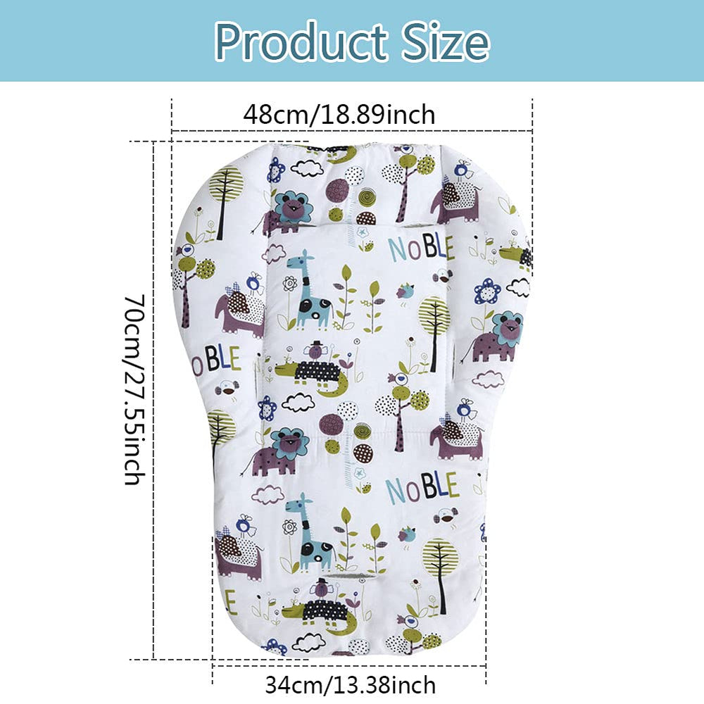 Baby High Chair Cushion High Chair Pad, Baby Seat Covers Cover Mat for The Chair and Stroller(White Animal World Pattern)