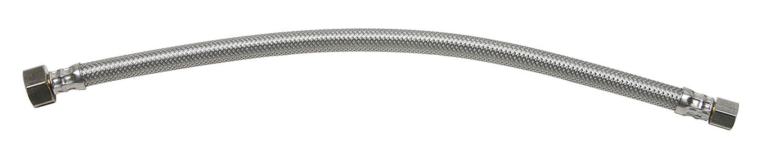 B1F16 Faucet Connector, Braided Stainless Steel - 3/8 Female Compression Thread x 1/2 I.P. Female Straight Thread, 16-Inch Length