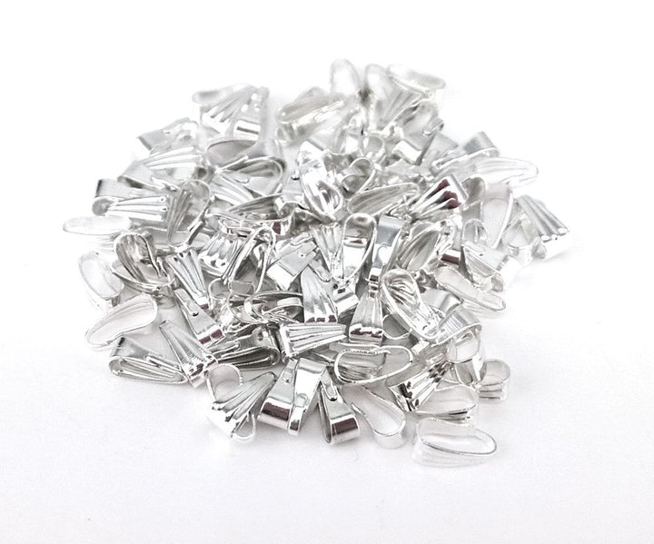 400pcs Mixed Color Snap Bail Hook Chain Connector Pendant Charms Clasps