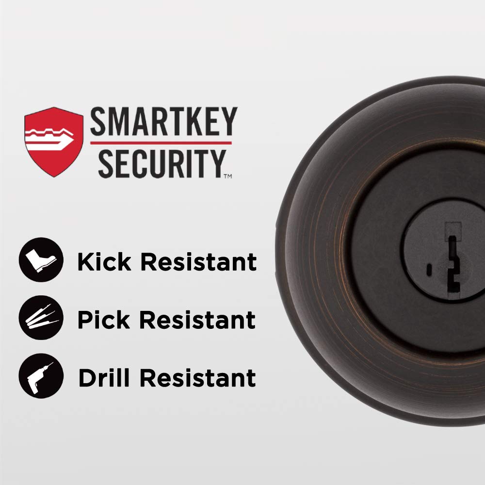 Juno Entry Knob Featuring SmartKey in Venetian Bronze