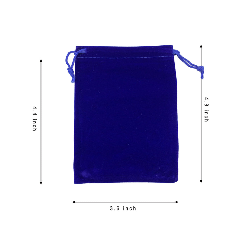 Pack of 25 4.8 X 3.6 Royal Blue Velvet Gift Bags Drawstring Jewelry Pouches Candy Bags Wedding Favors (4.8 X 3.6, Royal Blue)