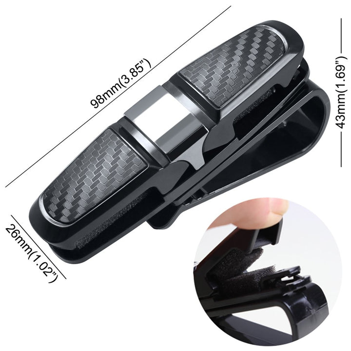 2 Pack Glasses Holders for Car Sun Visor, Sunglasses Eyeglasses Mount with Ticket Card Clip - Black