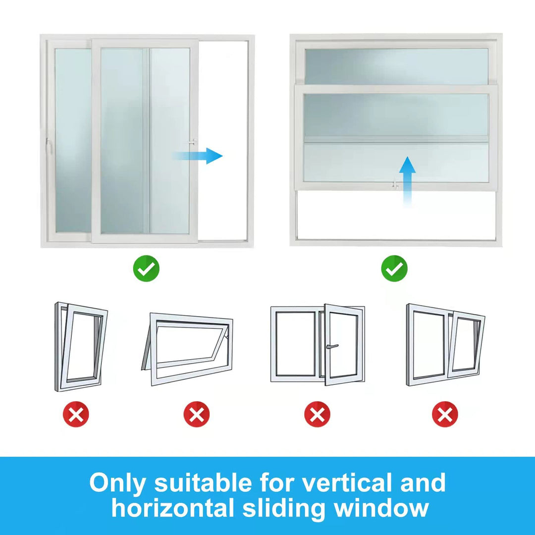 Portable AC Window Kit Sealng Film for Vertical Sliding Window, Adjustable Length up to 60 Sliding Window, AC Vent Kit Fit for 5.0”/13cm and 5.9”/15cm Exhaust Hose