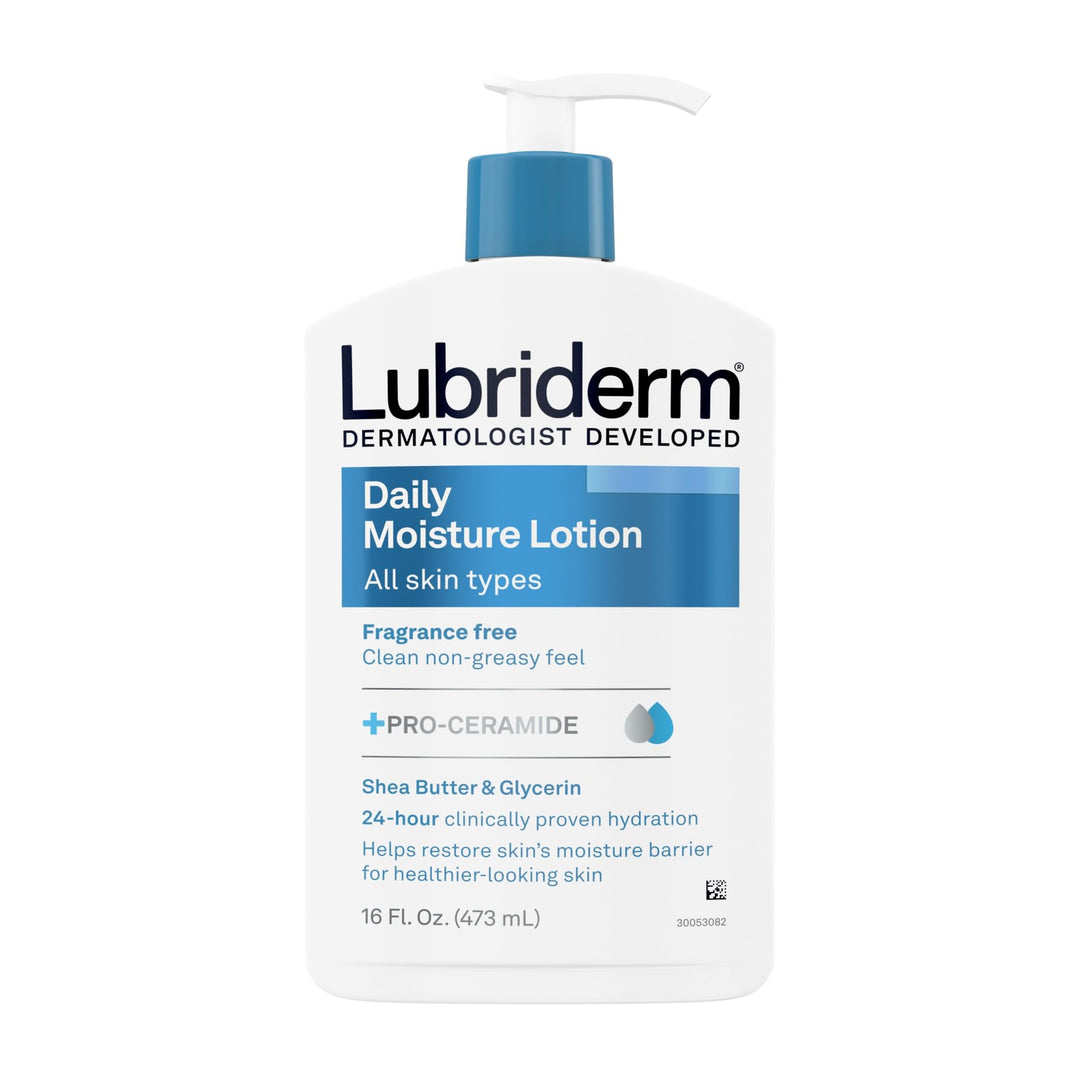 Daily Moisture Hydrating Unscented Body Lotion with Vitamin B5 for Normal to Dry Skin, Non-Greasy and Fragrance-Free Lotion. 16 fl. oz
